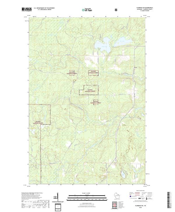 US Topo 7.5-minute map for Florence SW WI