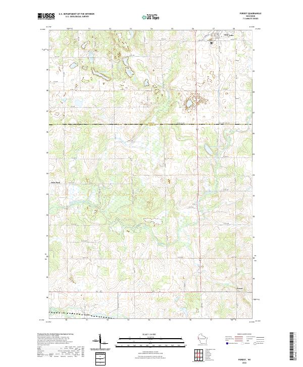 US Topo 7.5-minute map for Forest WI