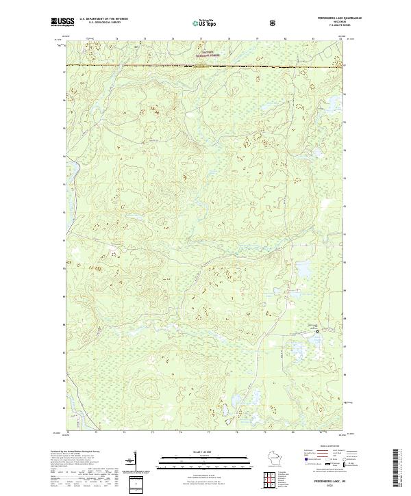 US Topo 7.5-minute map for Fredenberg Lake WI