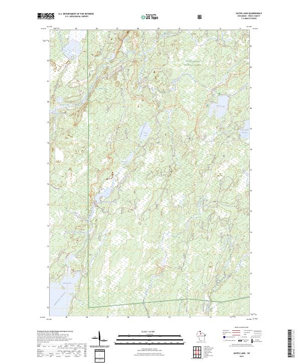 US Topo 7.5-minute map for Gates Lake WI