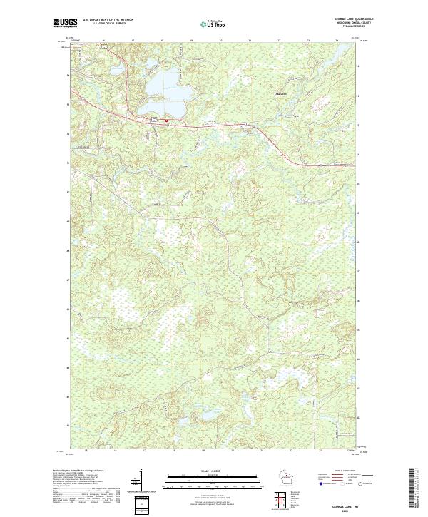 US Topo 7.5-minute map for George Lake WI