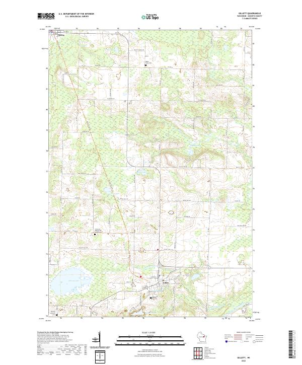 US Topo 7.5-minute map for Gillett WI