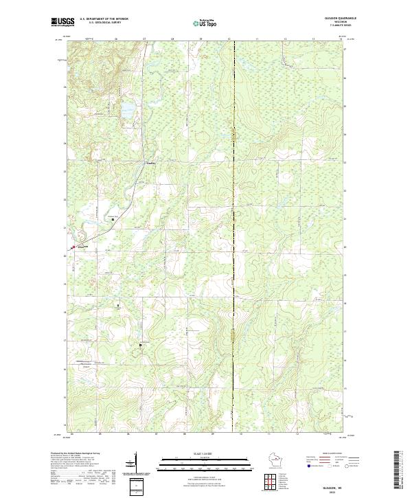 US Topo 7.5-minute map for Gleason WI