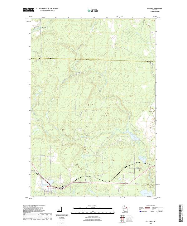 US Topo 7.5-minute map for Goodman WI