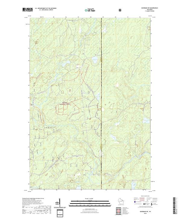 US Topo 7.5-minute map for Goodman SW WI