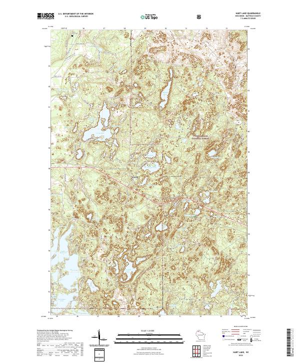 US Topo 7.5-minute map for Hart Lake WI