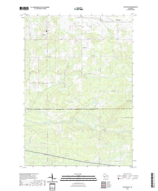 US Topo 7.5-minute map for Hatfield NE WI