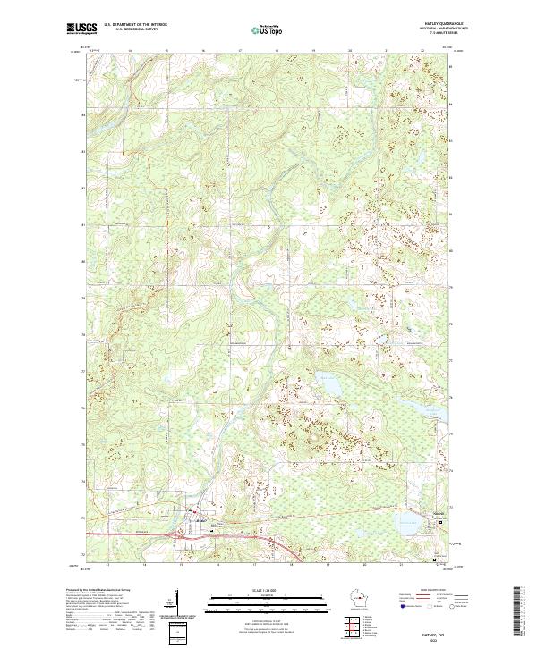 US Topo 7.5-minute map for Hatley WI