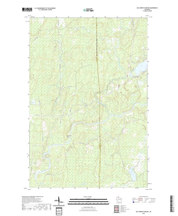 US Topo 7.5-minute map for Hay Creek Flowage WI