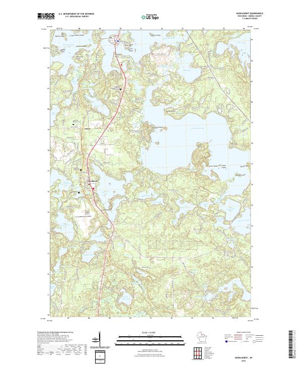 US Topo 7.5-minute map for Hazelhurst WI