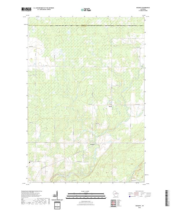 US Topo 7.5-minute map for Hogarty WI