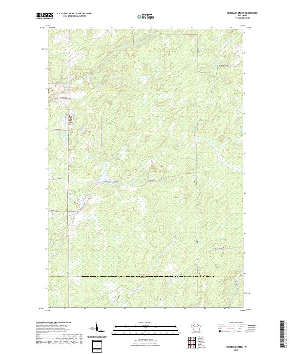 US Topo 7.5-minute map for Hogsback Creek WI