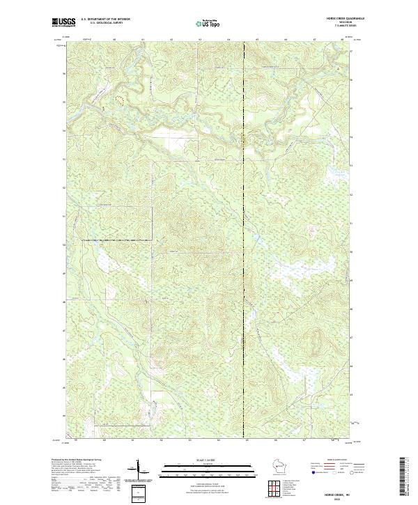 US Topo 7.5-minute map for Horse Creek WI