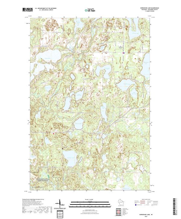 US Topo 7.5-minute map for Horseshoe Lake WI