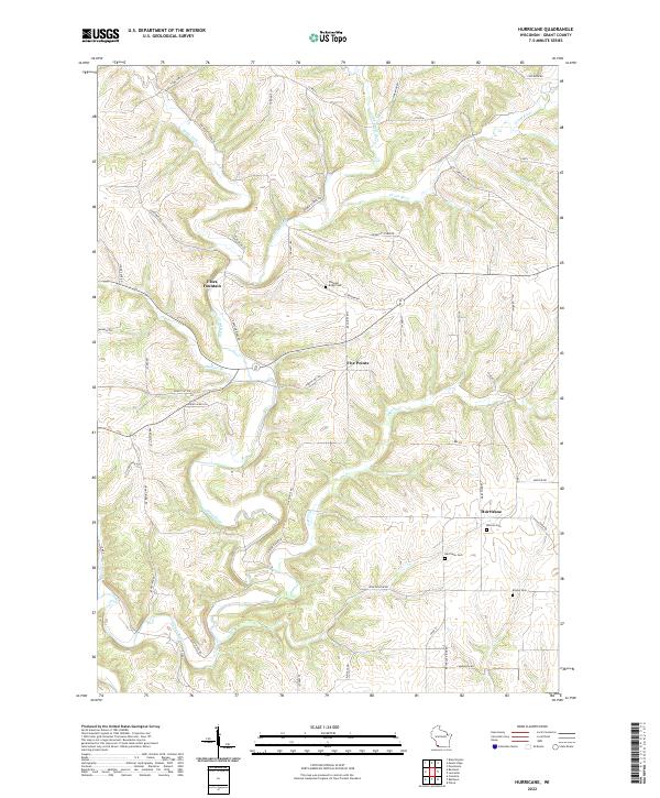 US Topo 7.5-minute map for Hurricane WI