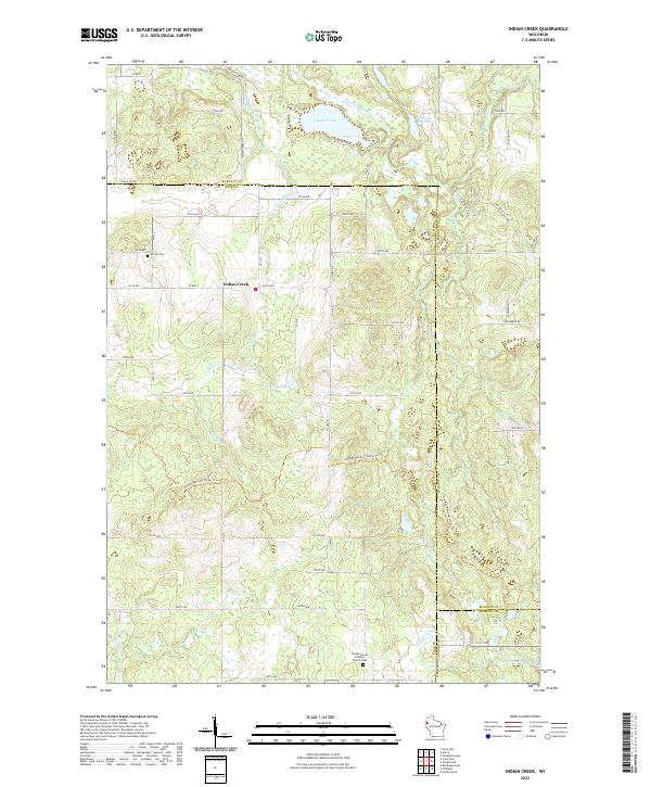 US Topo 7.5-minute map for Indian Creek WI