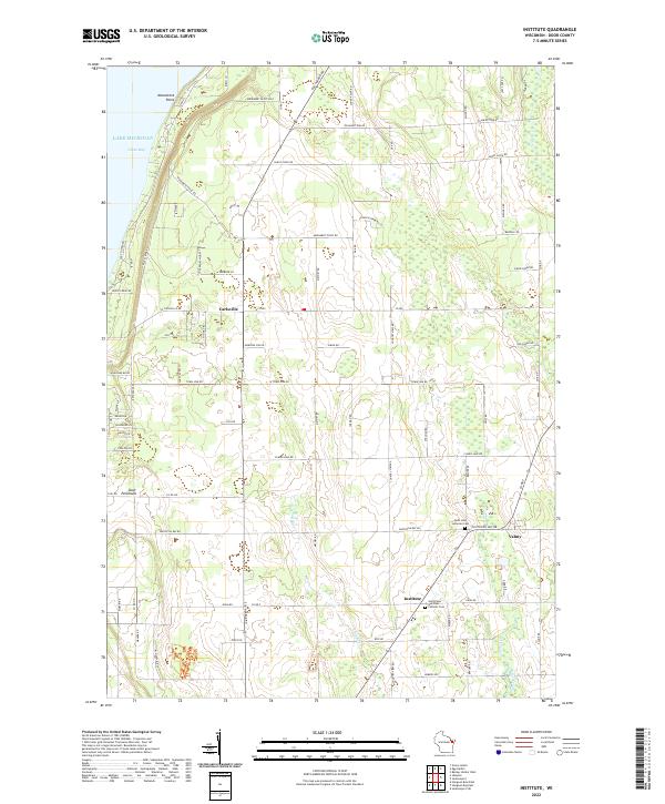 US Topo 7.5-minute map for Institute WI