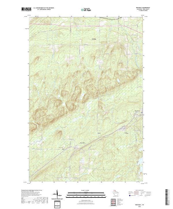 US Topo 7.5-minute map for Iron Belt WI