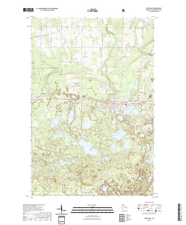 US Topo 7.5-minute map for Iron Lake WI