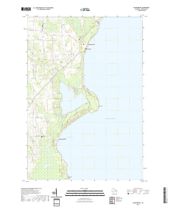 US Topo 7.5-minute map for Jacksonport WI