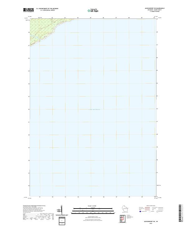 US Topo 7.5-minute map for Jacksonport SW WI