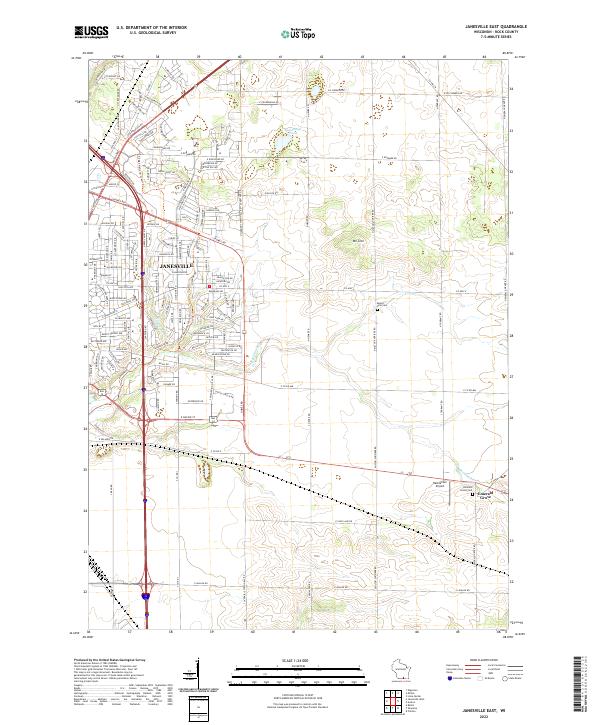 US Topo 7.5-minute map for Janesville East WI