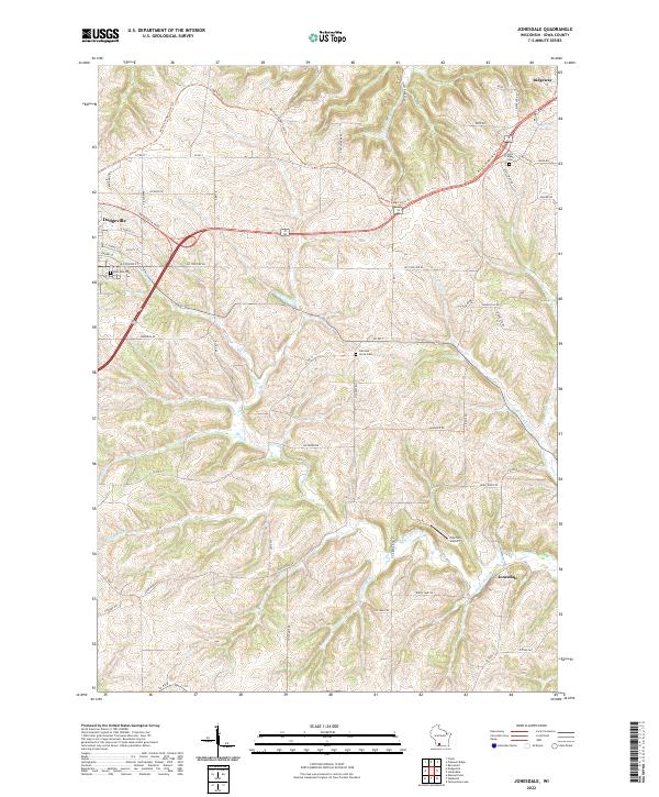 US Topo 7.5-minute map for Jonesdale WI