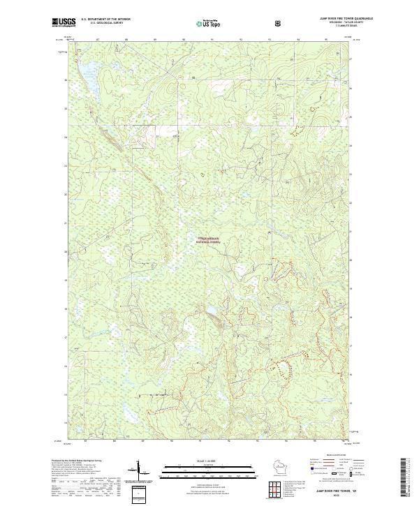 US Topo 7.5-minute map for Jump River Fire Tower WI