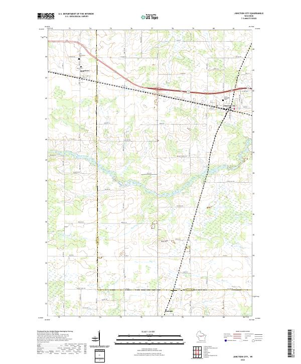 US Topo 7.5-minute map for Junction City WI