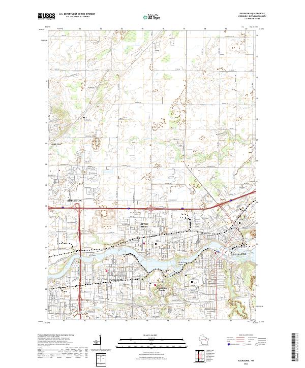 US Topo 7.5-minute map for Kaukauna WI