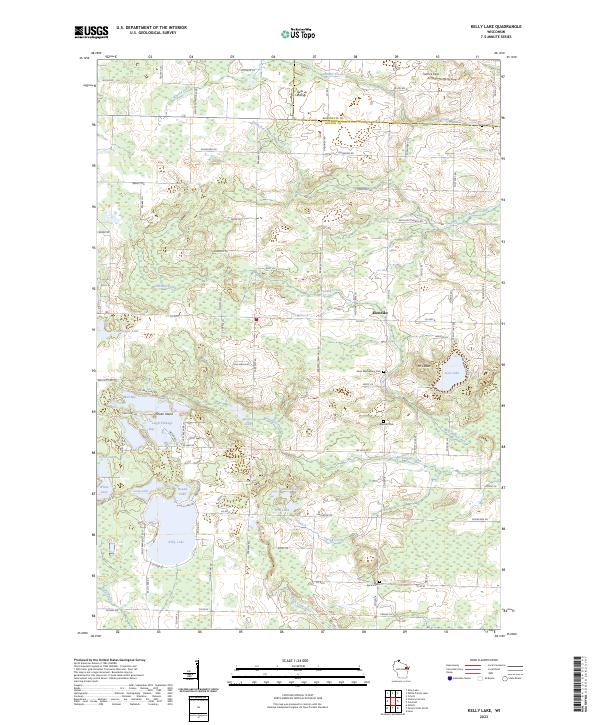 US Topo 7.5-minute map for Kelly Lake WI