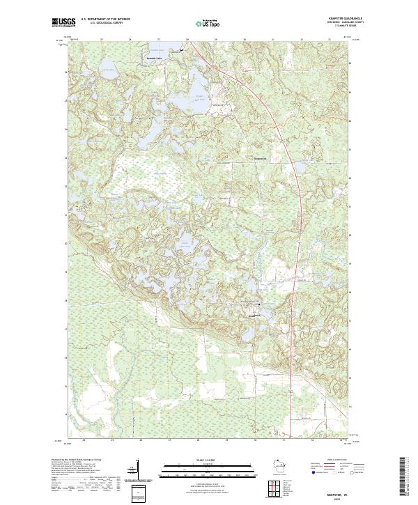 US Topo 7.5-minute map for Kempster WI