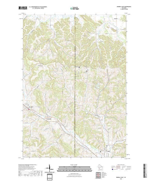 US Topo 7.5-minute map for Kendall East WI