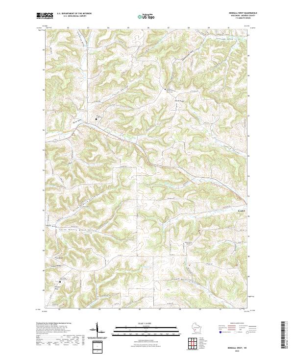 US Topo 7.5-minute map for Kendall West WI