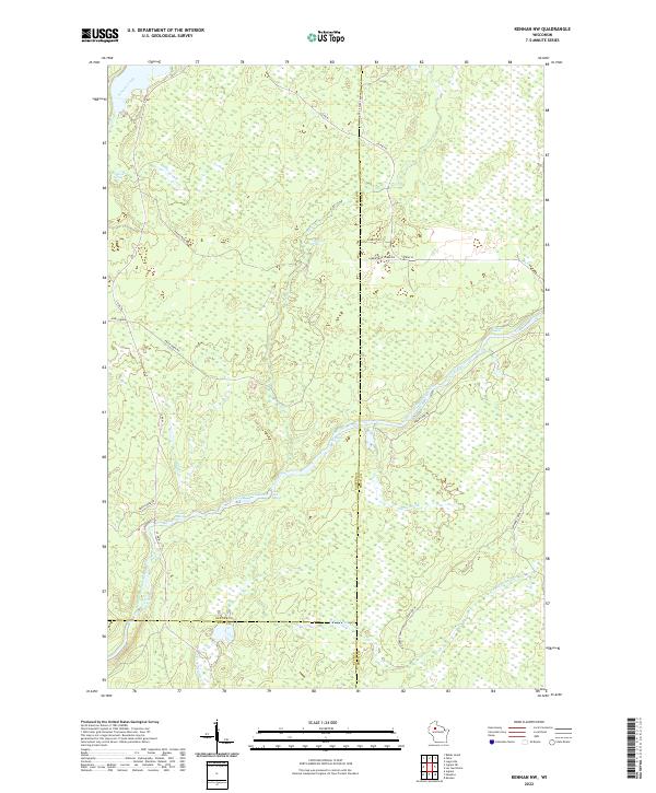 US Topo 7.5-minute map for Kennan NW WI