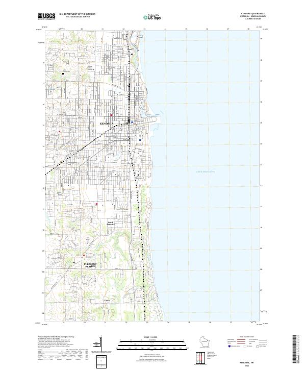 US Topo 7.5-minute map for Kenosha WI