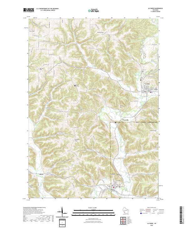 US Topo 7.5-minute map for La Farge WI