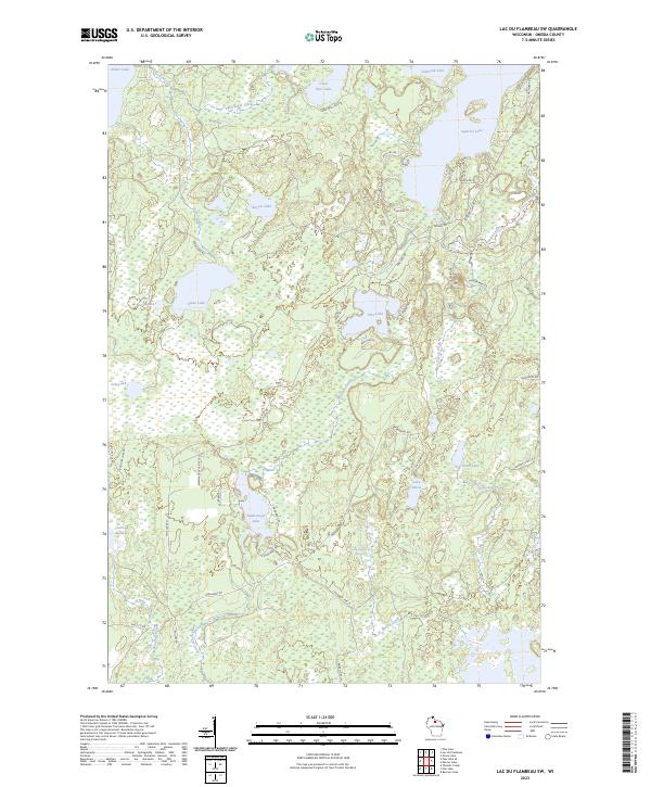 US Topo 7.5-minute map for Lac du Flambeau SW WI