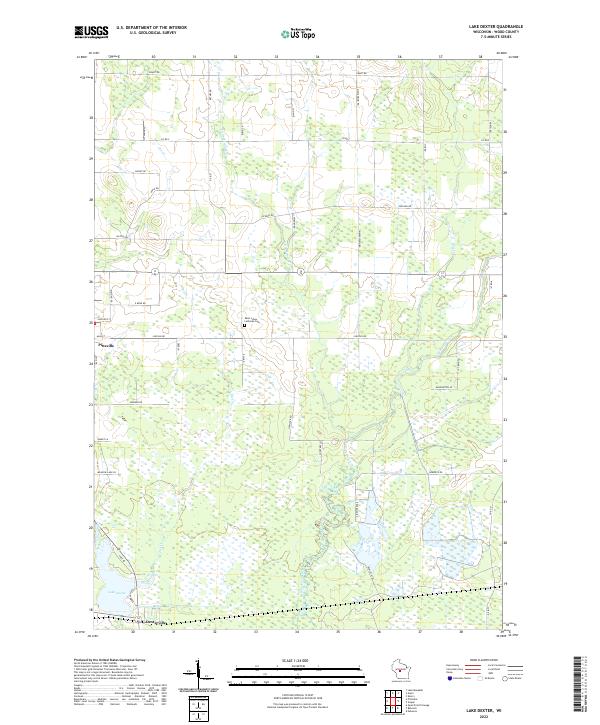 US Topo 7.5-minute map for Lake Dexter WI