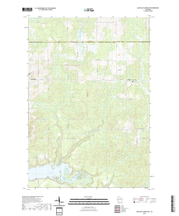 US Topo 7.5-minute map for Lake Eau Claire East WI