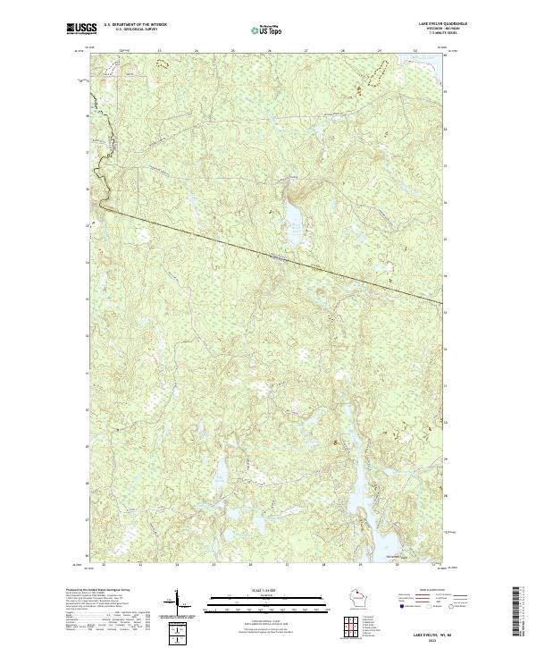 US Topo 7.5-minute map for Lake Evelyn WIMI