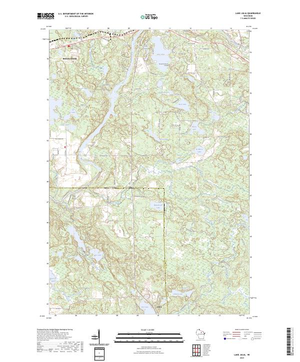 US Topo 7.5-minute map for Lake Julia WI