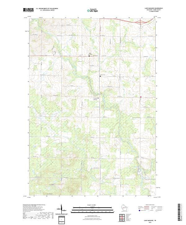 US Topo 7.5-minute map for Lake Manakiki WI