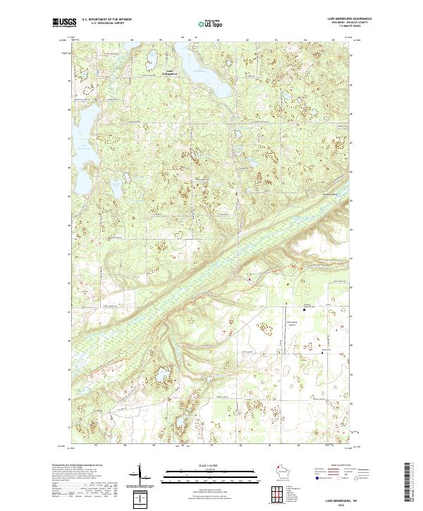 US Topo 7.5-minute map for Lake Minnesuing WI