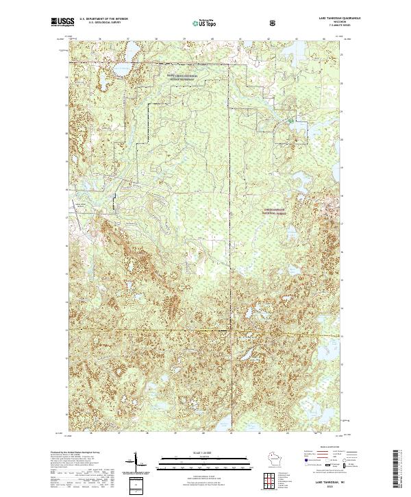 US Topo 7.5-minute map for Lake Tahkodah WI