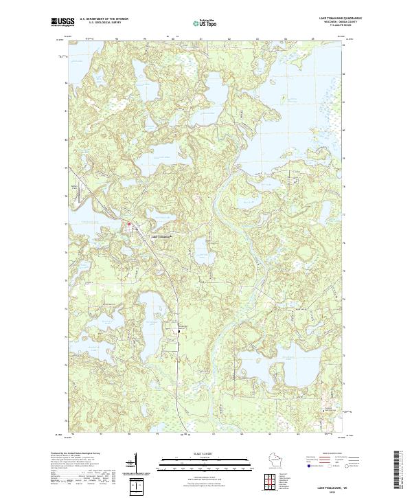 US Topo 7.5-minute map for Lake Tomahawk WI