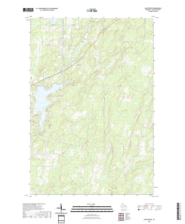 US Topo 7.5-minute map for Lake Winter WI