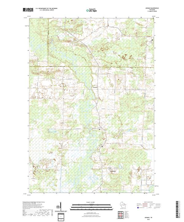 US Topo 7.5-minute map for Leeman WI