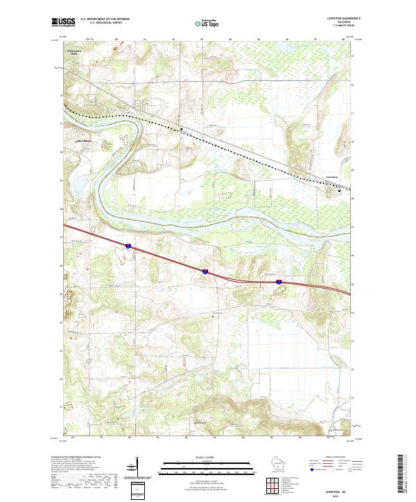 US Topo 7.5-minute map for Lewiston WI