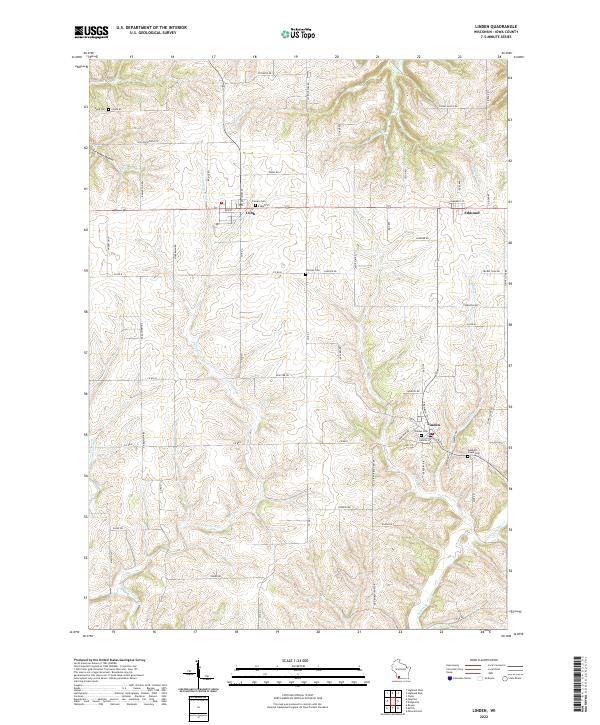 US Topo 7.5-minute map for Linden WI